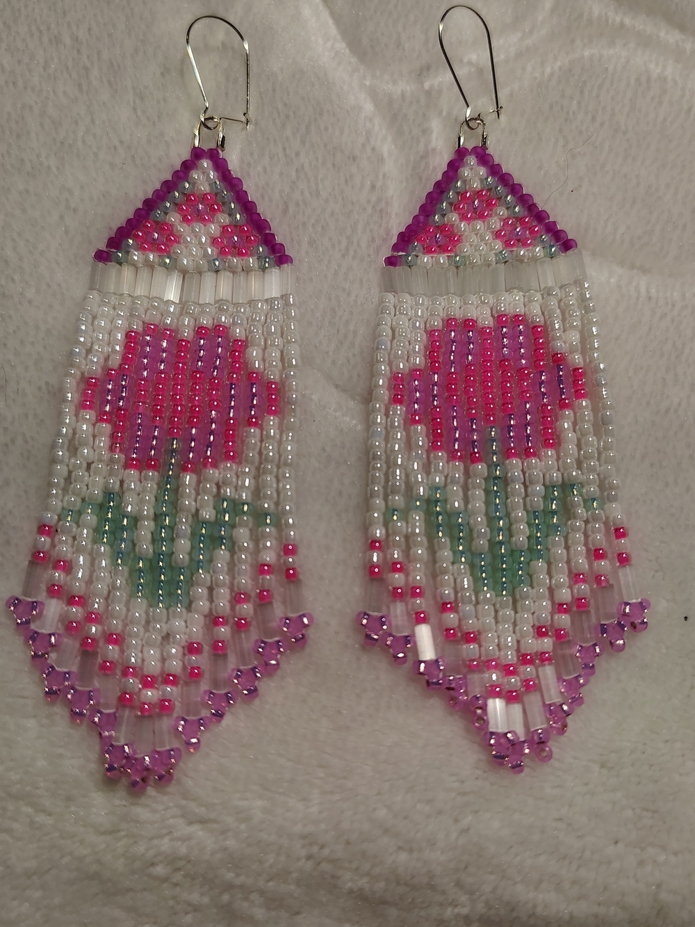 Handbeaded Flower Earrings